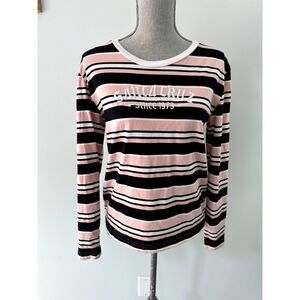 Santa Cruz Skateboards Women's Long Sleeve T-Shirt Striped Black Pink size S